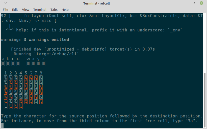 RefCell CLI screenshot
